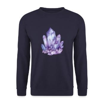 Lila Kristall Gruppe - Unisex Pullover - Navy - Vorne - Alina (178cm) & Michal (187cm)