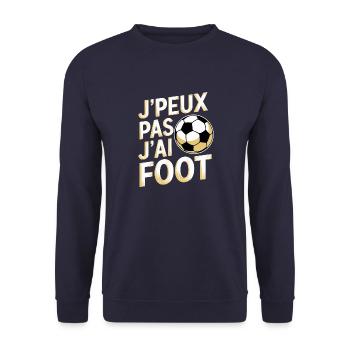 J'peux pas j'ai foot - Sweat-shirt Unisexe - marine - Devant - Alina (178cm) & Michal (187cm)