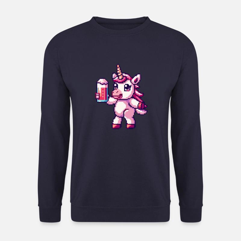 Einhorn Bier Pixel - Unisex Pullover - Navy