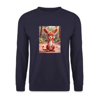 mignon animal australien Down Underred kangourou - Sweat-shirt Unisexe - marine - Devant - Alina (178cm) & Michal (187cm)