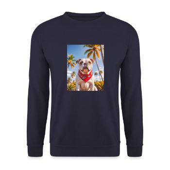super cute dogs fashion Westcoast Bull dog - Unisex Sweatshirt - navy - Front - Alina (178cm) & Michal (187cm)
