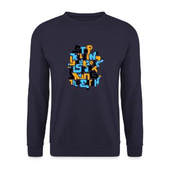 stopkillingyaself_3f - Unisex Sweatshirt - navy - Front - Alina (178cm) & Michal (187cm)