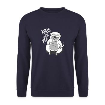 Pug dog funny gift fitness christmas - Unisex Sweatshirt - navy - Front - Alina (178cm) & Michal (187cm)