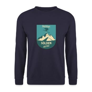 Wintersport in Sölden - Austria - Skifahren - Unisex Pullover - Navy - Vorne - Alina (178cm) & Michal (187cm)