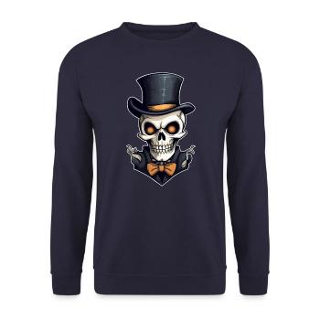 Halloween design creepy for the next party - Unisex Sweatshirt - navy - Front - Alina (178cm) & Michal (187cm)