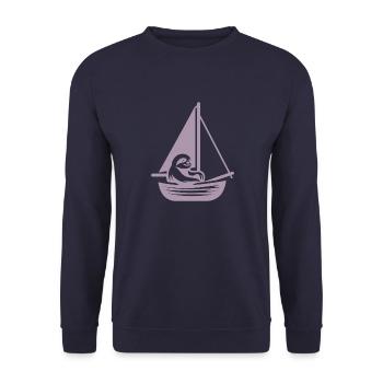 Summer Sailing Sloth Silhouette Cool - Unisex Sweatshirt - navy - Front - Alina (178cm) & Michal (187cm)