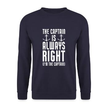 The Captain Is Always Right I'm The Captain Funny - Unisex Sweatshirt - navy - Front - Alina (178cm) & Michal (187cm)