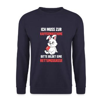 Kaffee Zubehör Koffein Getränk Wachmacher Kaffee - Unisex Pullover - Navy - Vorne - Alina (178cm) & Michal (187cm)