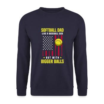 Softball Dad Like a Baseball Dad - Unisex Pullover - Navy - Vorne - Alina (178cm) & Michal (187cm)