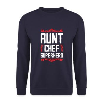 Tante patron super-héroïne - Sweat-shirt Unisexe - marine - Devant - Alina (178cm) & Michal (187cm)