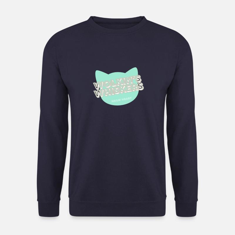 Wolkin's Whiskers- A cat logo - Unisex Sweatshirt - navy
