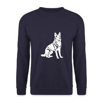 Silhouette de chien berger allemand - Sweat-shirt Unisexe - marine - Devant - Alina (178cm) & Michal (187cm)