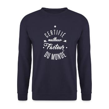 meilleur facteur du monde - Sweat-shirt Unisexe - marine - Devant - Alina (178cm) & Michal (187cm)