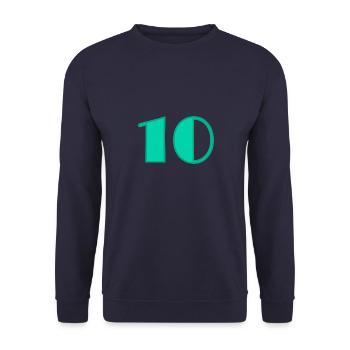 10 YEARS. 10TH ANNIVERSARY. BIRTHDAY 10 YEARS. 10 - Unisex Sweatshirt - navy - Front - Alina (178cm) & Michal (187cm)