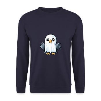 Adler Halloween Lustig Geist - Unisex Pullover - Navy - Vorne - Alina (178cm) & Michal (187cm)