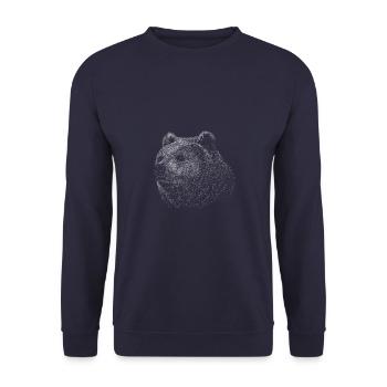 Bär Grizzly - Unisex Pullover - Navy - Vorne - Alina (178cm) & Michal (187cm)