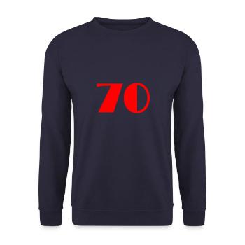 70. 70 YEARS. 70TH ANNIVERSARY. BIRTHDAY 70 YEARS. - Unisex Sweatshirt - navy - Front - Alina (178cm) & Michal (187cm)