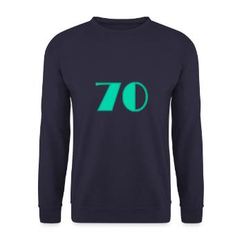 70. 70 YEARS. 70TH ANNIVERSARY. BIRTHDAY 70 YEARS. - Unisex Sweatshirt - navy - Front - Alina (178cm) & Michal (187cm)