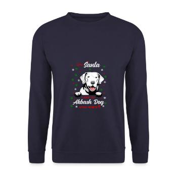 Akbash Hund Hund Weihnachten Hunderasse - Unisex Pullover - Navy - Vorne - Alina (178cm) & Michal (187cm)