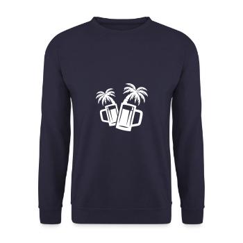 Beer Beach Palm Trees - Unisex Sweatshirt - navy - Front - Alina (178cm) & Michal (187cm)