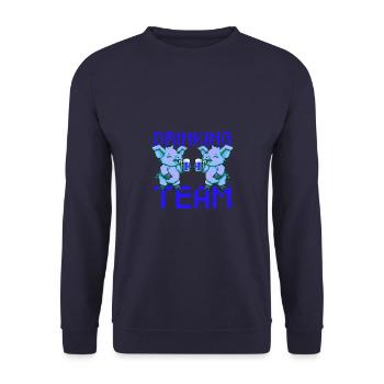 Cochon buvant de la bière en équipe - Sweat-shirt Unisexe - marine - Devant - Alina (178cm) & Michal (187cm)