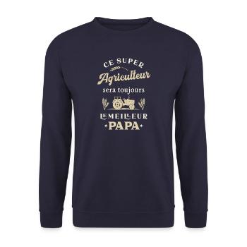 Papa Agriculteur, Fete Des Peres - Sweat-shirt Unisexe - marine - Devant - Alina (178cm) & Michal (187cm)