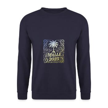 Malle 2025 Palm Tree Multicoloured - Unisex Sweatshirt - navy - Front - Alina (178cm) & Michal (187cm)