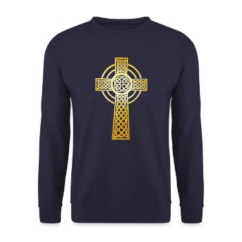 Jésus, Christ, Dieu, la foi, l'église, le chrétien - Sweat-shirt Unisexe - marine - Devant - Alina (178cm) & Michal (187cm)