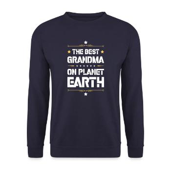 Beste Oma Spruch - Unisex Pullover - Navy - Vorne - Alina (178cm) & Michal (187cm)