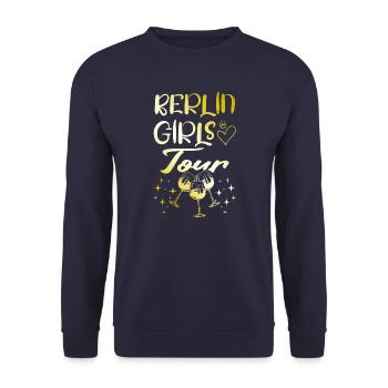 Berlin Girls Tour Gold - Unisex Pullover - Navy - Vorne - Alina (178cm) & Michal (187cm)