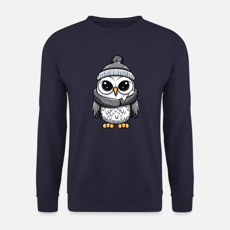 Eule Winter Comic - Unisex Pullover - Navy