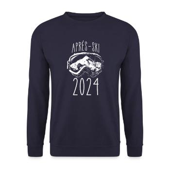 Après Ski 2024 Mountains Ski Goggles - Unisex Sweatshirt - navy - Front - Alina (178cm) & Michal (187cm)