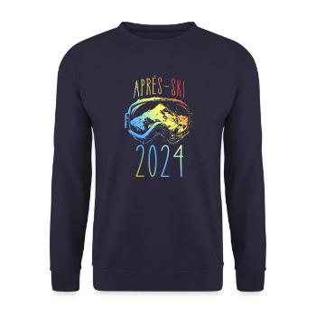 Apres Ski 2024 Berge Bunt - Unisex Pullover - Navy - Vorne - Alina (178cm) & Michal (187cm)