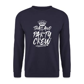 Thailand Party Crew Spruch - Unisex Pullover - Navy - Vorne - Alina (178cm) & Michal (187cm)