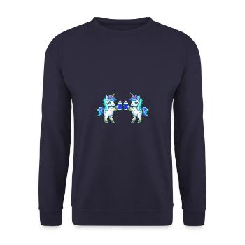Fête de la bière de l’équipe des licornes - Sweat-shirt Unisexe - marine - Devant - Alina (178cm) & Michal (187cm)