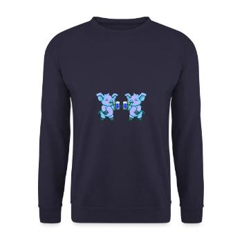 Pig Team Beer Party - Unisex Sweatshirt - navy - Front - Alina (178cm) & Michal (187cm)