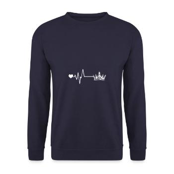 Krone Puls Herzschlag icon - Unisex Pullover - Navy - Vorne - Alina (178cm) & Michal (187cm)