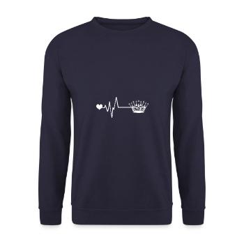 Krone Puls Herzschlag icon - Unisex Pullover - Navy - Vorne - Alina (178cm) & Michal (187cm)
