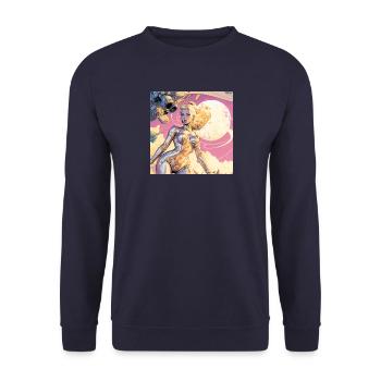 Blond 3000 - Unisex Pullover - Navy - Vorne - Alina (178cm) & Michal (187cm)
