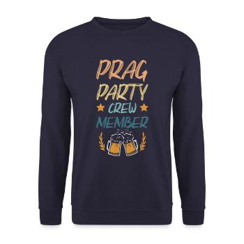Prag Party Crew - Unisex Pullover - Navy - Vorne - Alina (178cm) & Michal (187cm)