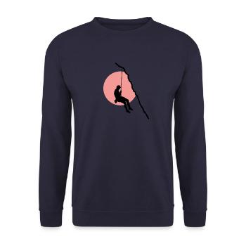 Climbing Abseiling Mountain Climbing Gift - Unisex Sweatshirt - navy - Front - Alina (178cm) & Michal (187cm)