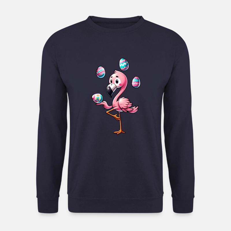 Flamingo Jongliert Ostereier Osterfest - Unisex Pullover - Navy