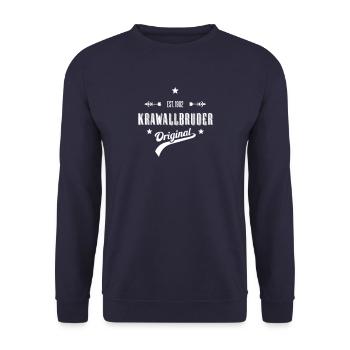 Krawallbruder - Unisex Pullover - Navy - Vorne - Alina (178cm) & Michal (187cm)