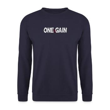 LOGO ONE&GAIN RAP GRAFITTI BLANC ET ROUGE - Sweat-shirt Unisexe - marine - Devant - Alina (178cm) & Michal (187cm)