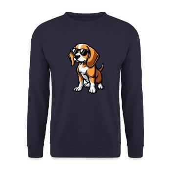 Beagle Dogs Cool Comic - Unisex Sweatshirt - navy - Front - Alina (178cm) & Michal (187cm)
