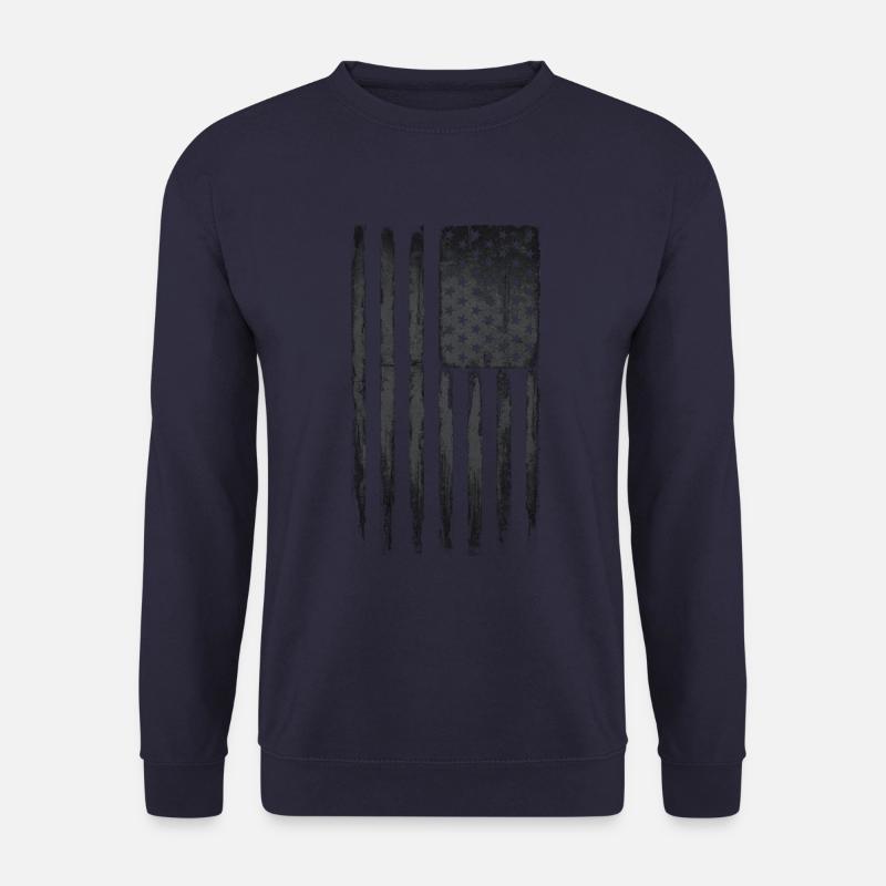 Schwarze amerikanische Flagge - Unisex Pullover - Navy