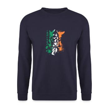 pigeons,sourds,oiseaux,troupeaux d’oiseaux,graffitis,irlande - Sweat-shirt Unisexe - marine - Devant - Alina (178cm) & Michal (187cm)