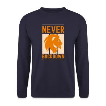 Niemals zurückweichen - Unisex Pullover - Navy - Vorne - Alina (178cm) & Michal (187cm)