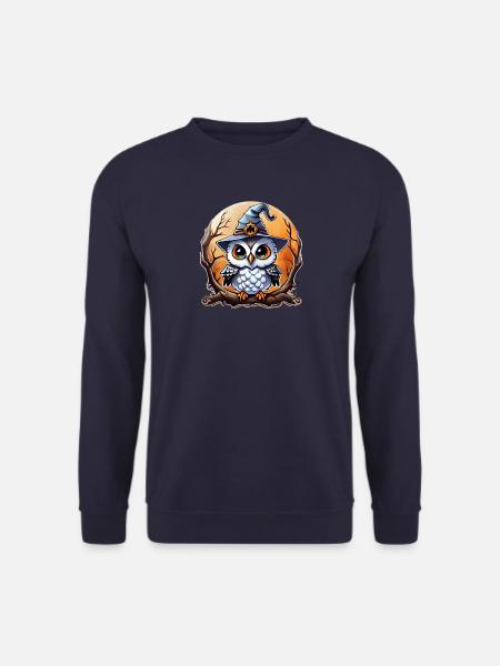 chouette magicien sorcier, hibou et chapeau - Sweat-shirt Unisexe - marine