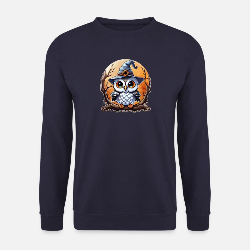 Eulenzauberer Zauberer, Eule und Hut - Unisex Pullover - Navy